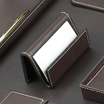 Brow Leather Business Card Tray