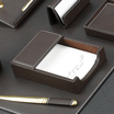 Brown Leather Memo Holder